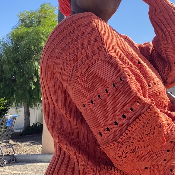 White Birch Women’s Fall Red Cardigan Sweater Size L/XL–Cozy Fall Layering Piece - Picture 10 of 14